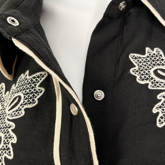 C/Meo Collective Nearby Black Shirt Pearl Snap Long Sleeve Cowgirl Western - Picture 8 of 12